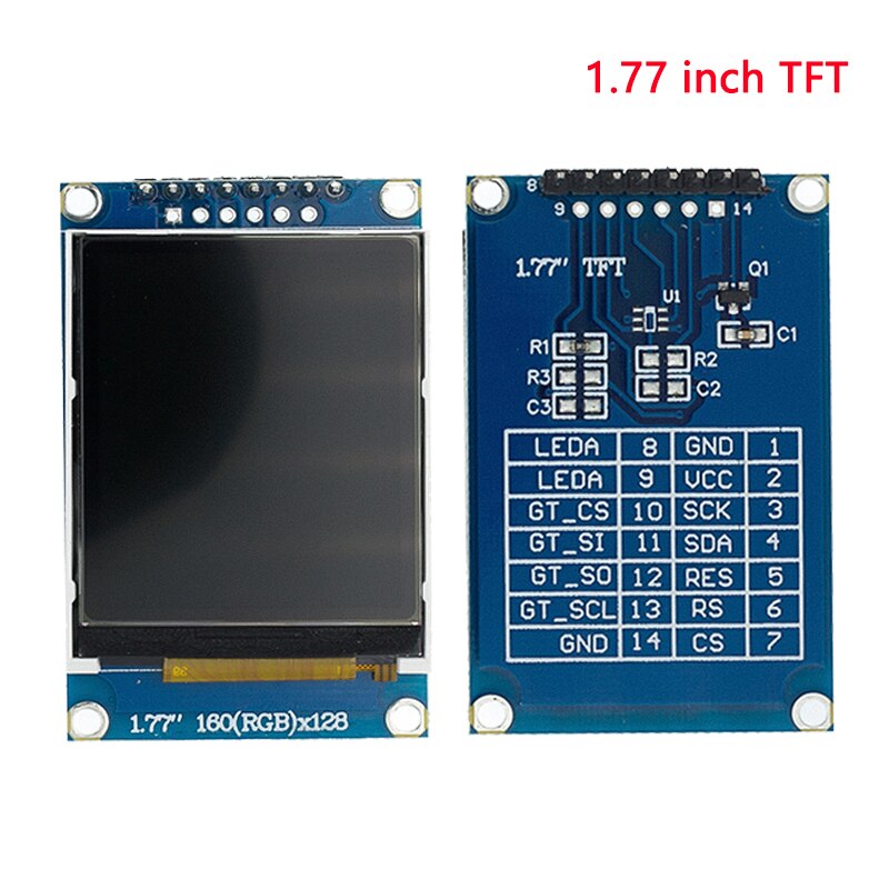 TFT Display 0.96/1.3/1.44/1.77/1.8/2.4/2.8 inch IPS 7P SPI HD 65K TFT Full Color LCD Module ST7735 Drive IC 80*160 For Arduino. 