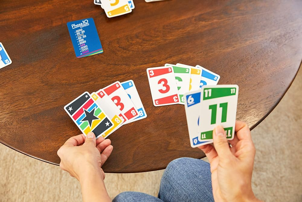 Mattel Games Uno Phase 10 Express Card Game For Friends And Family - 108 Cards Phase 10 Card Game (Multicolour). 