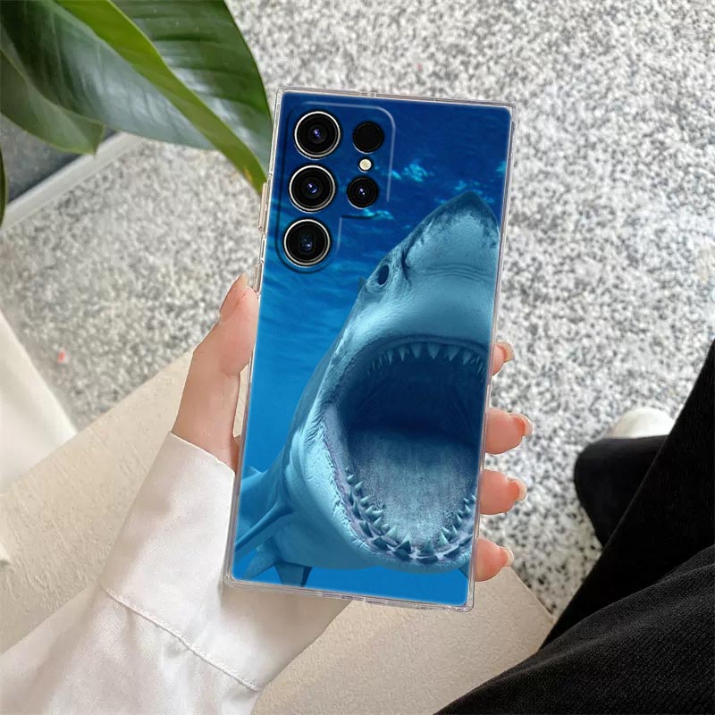 Whale Shark Ocean Phone Case For Samsung S24 S23 Ultra 5G S22 S20 S10 Plus S21 FE Clear Cases Cover Galaxy S24Ultra S23FE Fundas. 