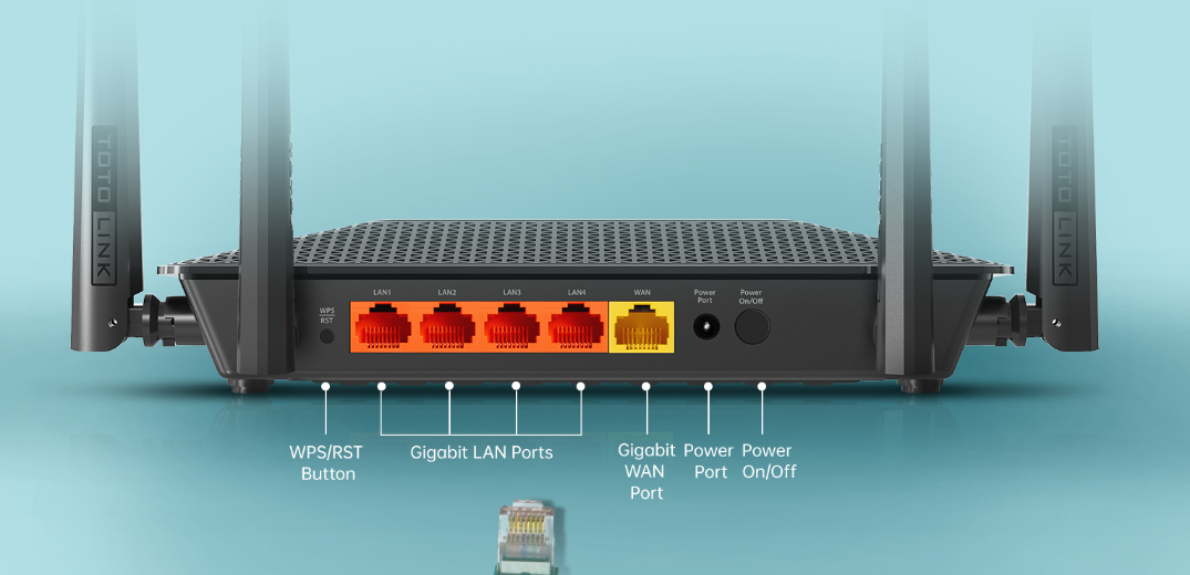 Totolink  X2000R AX1500 Wireless Dual Band Gigabit Ethernet Router (2.4 GHz / 5 GHz) Black (1 Y Official Warranty). 