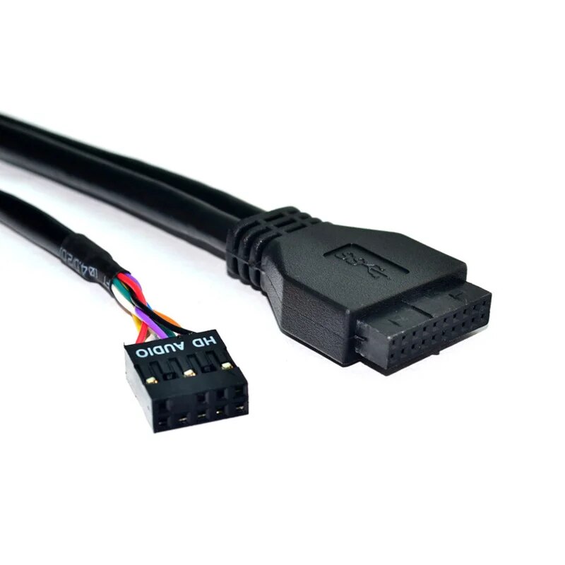 2 Port USB 3.0 Hub Splitter HD Audio 3.5mm Earphone Jack Mic Interface Front Panel Bracket Adapter for PC 20 Pin 3.5 Floppy Bay. 