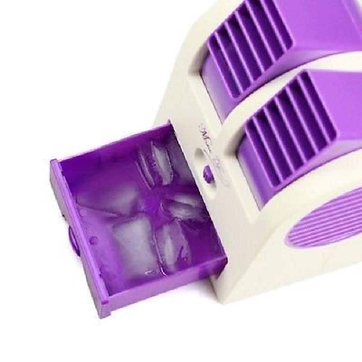 USB Mini Fan Air Cooler - White and Purple