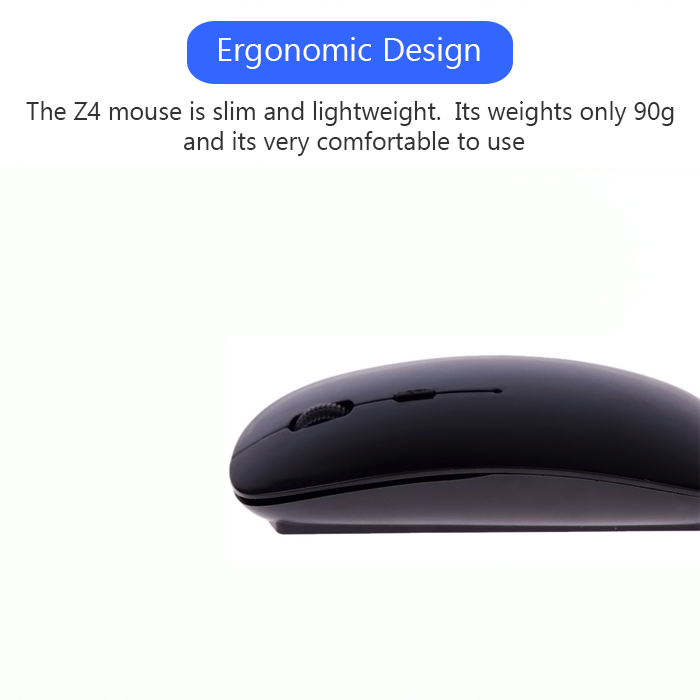 Wireless Mouse Z4 Like Apple Mouse Supports Windows Android iOS Can be used for laptop desktop mini pc android tv 2.4 GHz wireless mouse dpi mouse. 