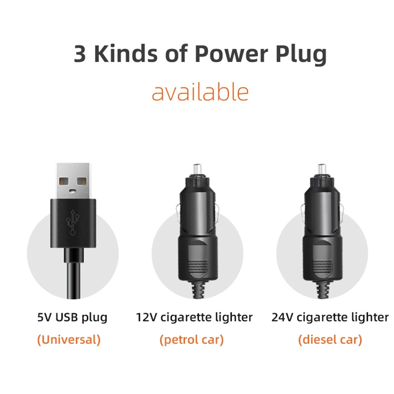 F4310 360-Degree Rotating Adjustable Car Three-Head Fan, Style:12V Cigarette Lighter F4310 12V Cigarette Lighter. 
