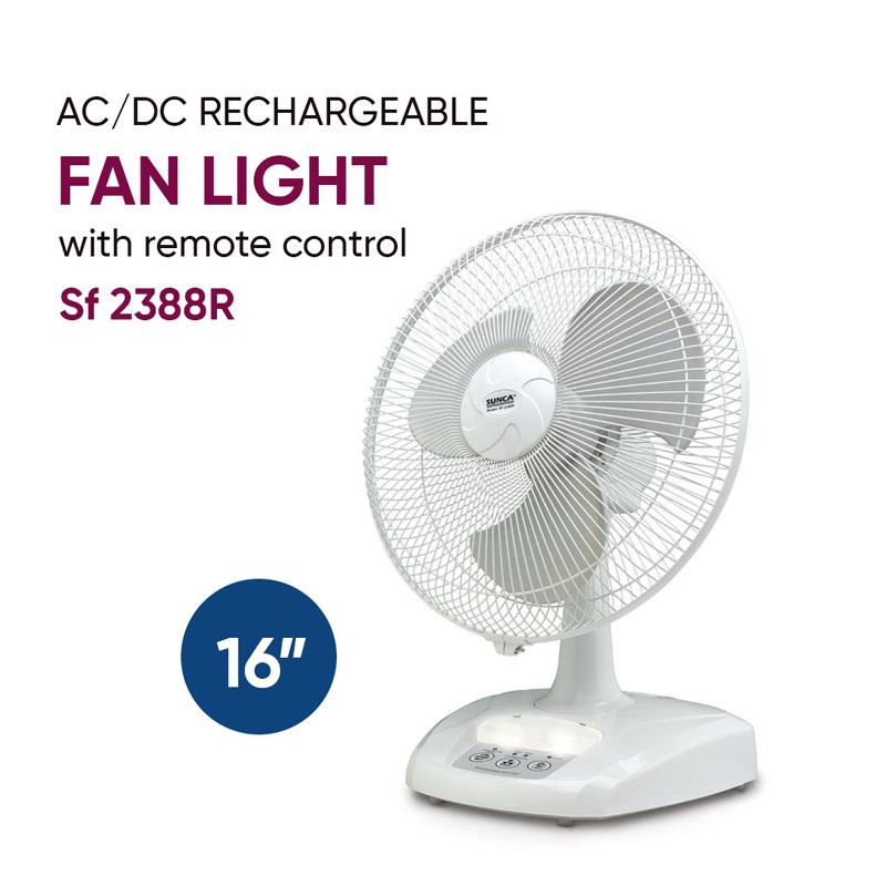 Sunca 16” Rechargeable Table Fan, Table Fan, Rechargable Fan. 