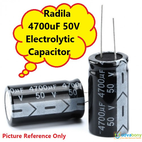 4700uF 50V Electrolytic Capacitor 4700uF 50V Radial Polarized Aluminum Electrolytic Capacitor Electrical Circuitry & Parts. 