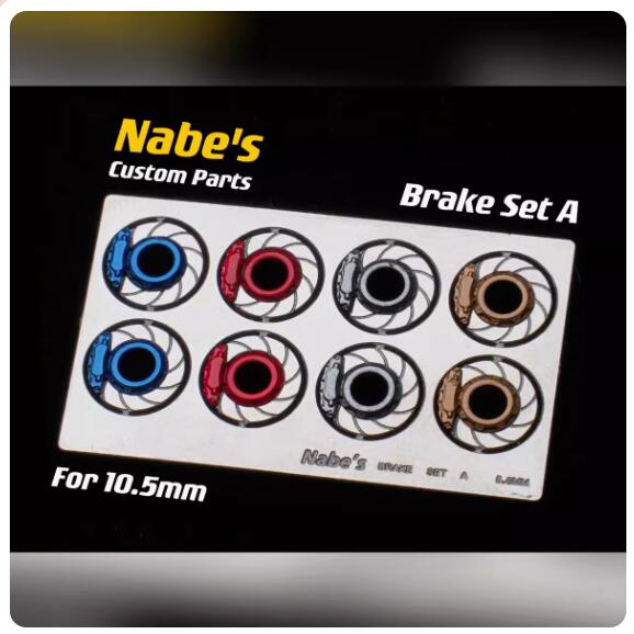 10.5mm Wheels Tires 1/64 Nabes X Chika BBS HRE for 1:64 Model Car Modified Parts. 
