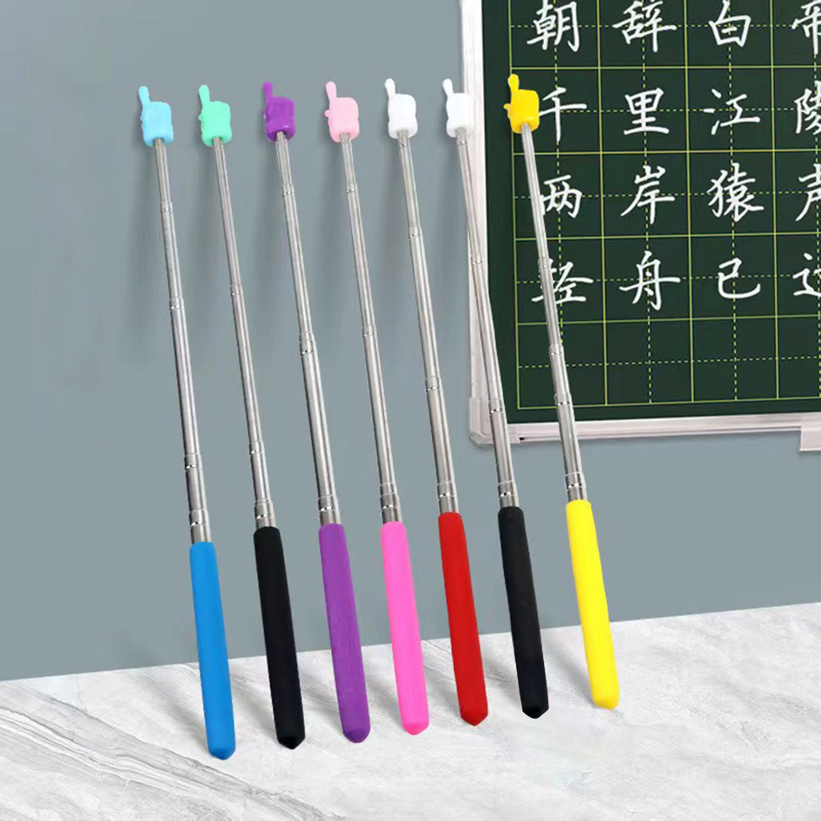 Finger Reading Stick Telescopic Stainless Steel Pointer for Presentations Teaching Lightweight Portable Handheld Presenter Stick Ppt Presentation Pointer. 