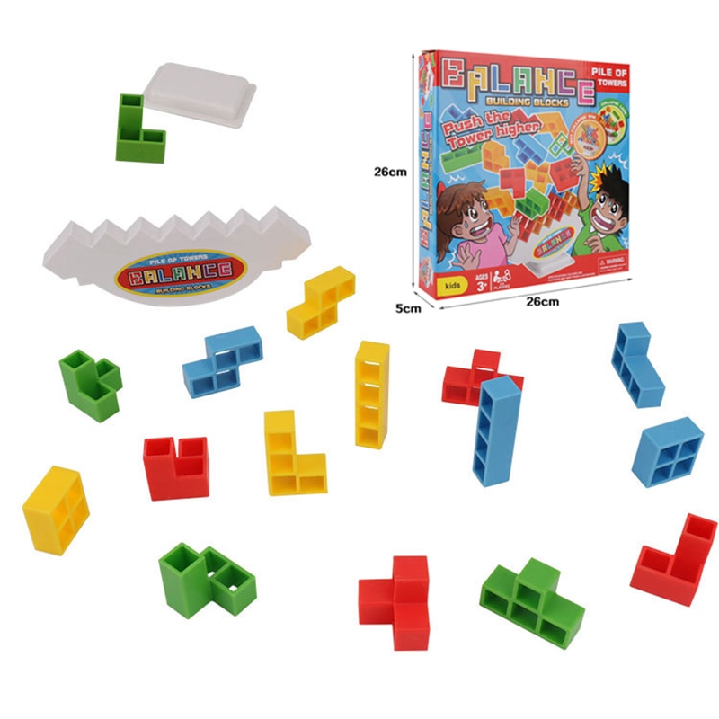 3D Tetris Balance Game Educational Toys Board Game Fine Motion Training Stacking Block Balance Game Educational Toy For Children. 