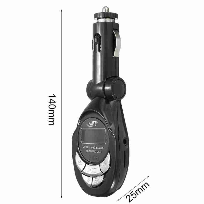 Wireless Handsfree Bluetooth FM Tran_s_mitter Black Modulator USB Car Kit MP3 Player Flash Drive 3.5mm Audio Interface. 