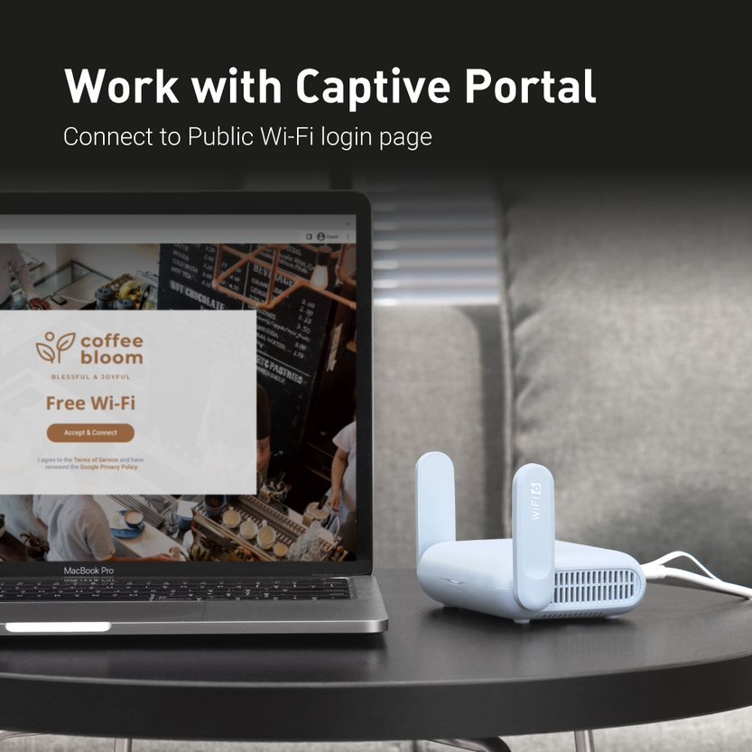 GL.iNet GL-MT3000 (Beryl AX) Wi-Fi 6 Wireless Travel Gigabit Router, Connect Public Hotel Wi-Fi, Captive Portal, Cybersecurity. 