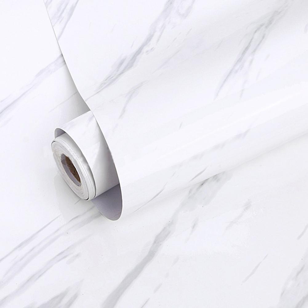 60x100cm 3D Marble Effect Wall Stickers Waterproof PVC Self-adhesive Wallpaper Home Decor. 
