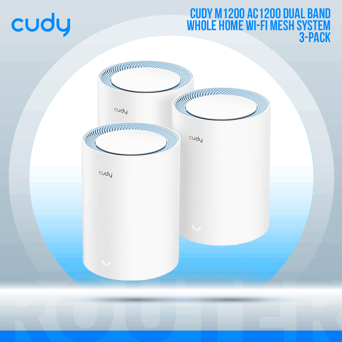 Cudy M1200 AC1200 Dual Band Whole Home Wi-Fi Mesh System - 3-Pack. 