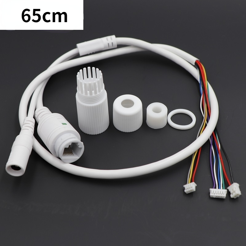 CCTV POE IP network Camera Module video power cable Withe, 65cm long, RJ45 female connectors with Terminlas,waterproof cable
