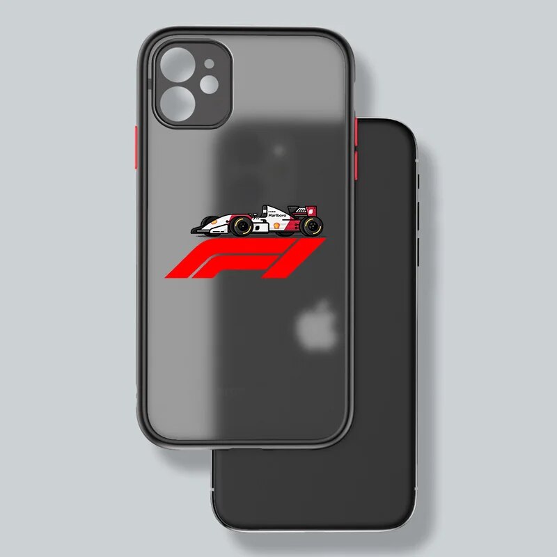 Formula 1 F1 For Apple iPhone 15 14 13 12 11 XS XR X 8 7 Pro Max Plus Pro Frosted Translucent Phone Case. 