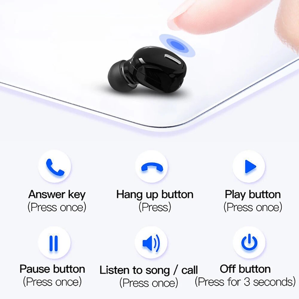 X9 Wireless Headphones Bluetooth 5.0 Earphones With Mic Single in-Ear Sports Waterproof Tws Earbuds Bluetooth Handsfree Headset. 