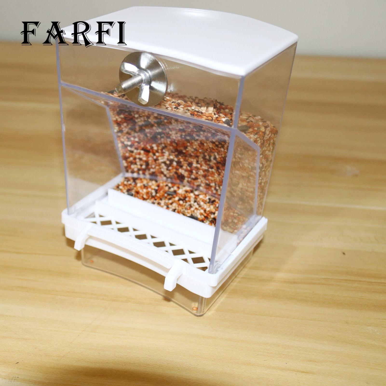 Easy to Observe Bird Feeder Large Capacity Automatic Bird Feeder for Parrots Transparent Hanging Food Container for Cage. 