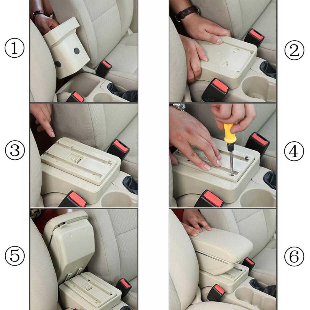 Universal Car Console Box Armrest Box with USB