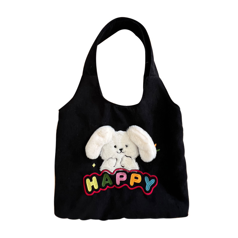 Idle Style Japanese Style Big Ears Canvas Bag Female Versatile Large Capacity Shopping Bag College Students Class Canvas Bag. 