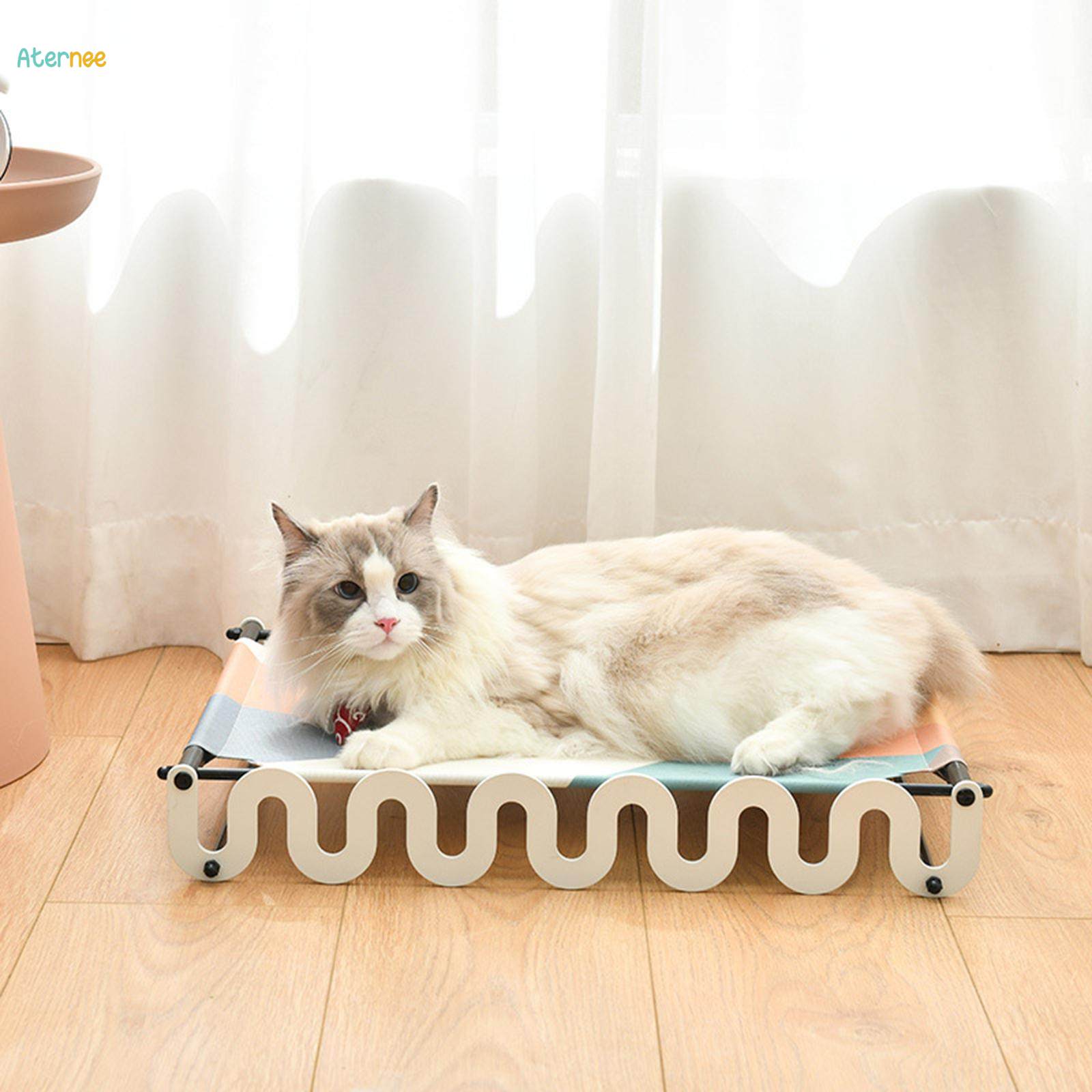 Cat Hammock Beds Raised Pet Beds Resting Bunny Kitten Kitty Bed White Edge