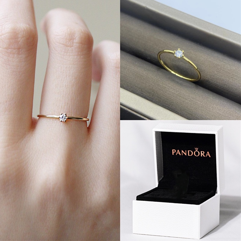 NEW）Pandora Ring Promise Ring Woman Engagement Ring 14K Gold