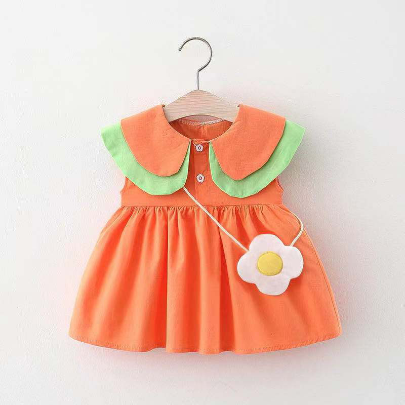Orange Colour Baby Frocks