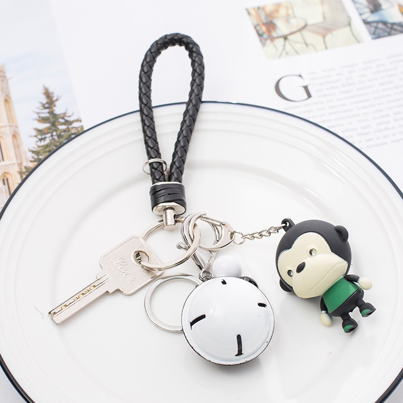BS-001 Monkey Doll LED Sound Luminous Keychain Mobile Phone Pendant Creative Gift Cartoon Flashlight. 