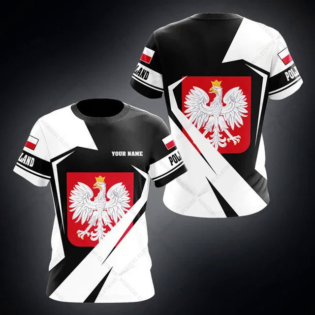Poland Fire Graphic Customized Football Tees Summer Outdoor Streetwear Men's Fashion Jersey Loose Oversized Sportswear T-shirts. 