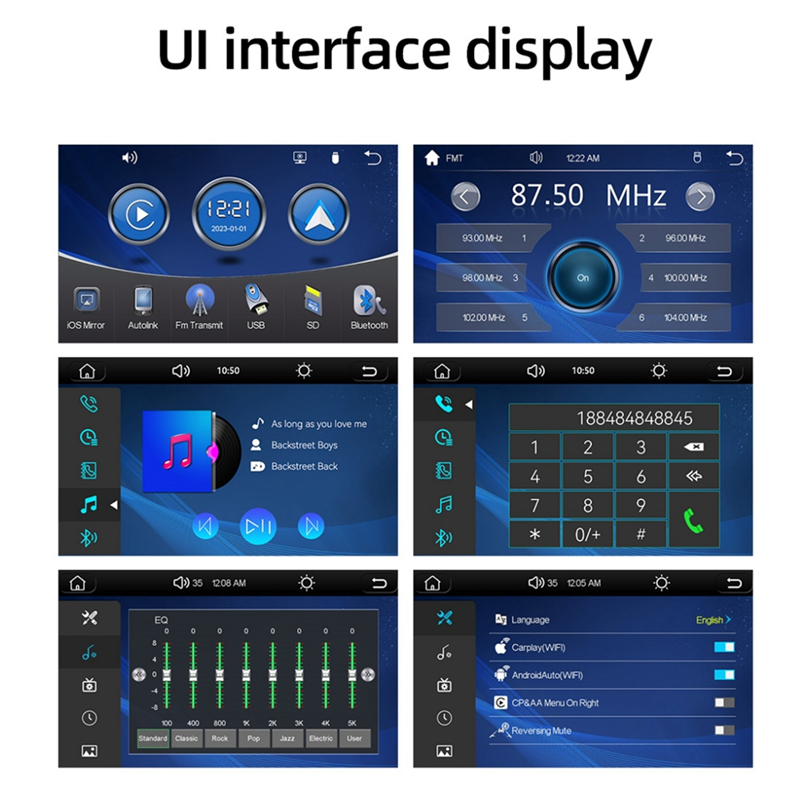 Wireless Carplay & Android Auto Car Stereo, Portable 7 Inch Touch Screen Navigation Audio Car Radio Receiver, Bluetooth. 