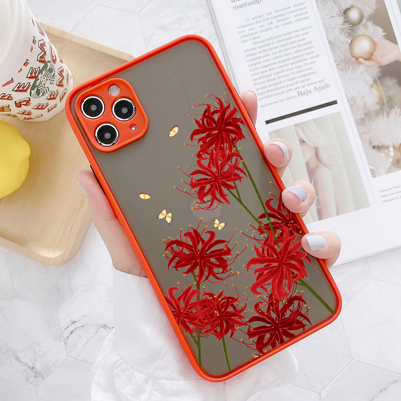 XS Maxro maxi 11 17 8 pl Butterfly Lavender Higan Flower Phone Case for iphone us 12 13 min5 14 p X XR Shockproof Case Cover. 