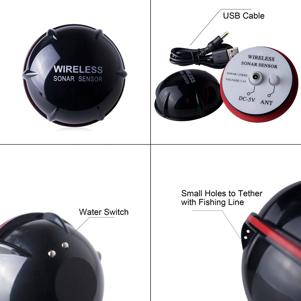 Xj-01 Wireless Color Screen Charging Dot Matrix Fish Finder. 