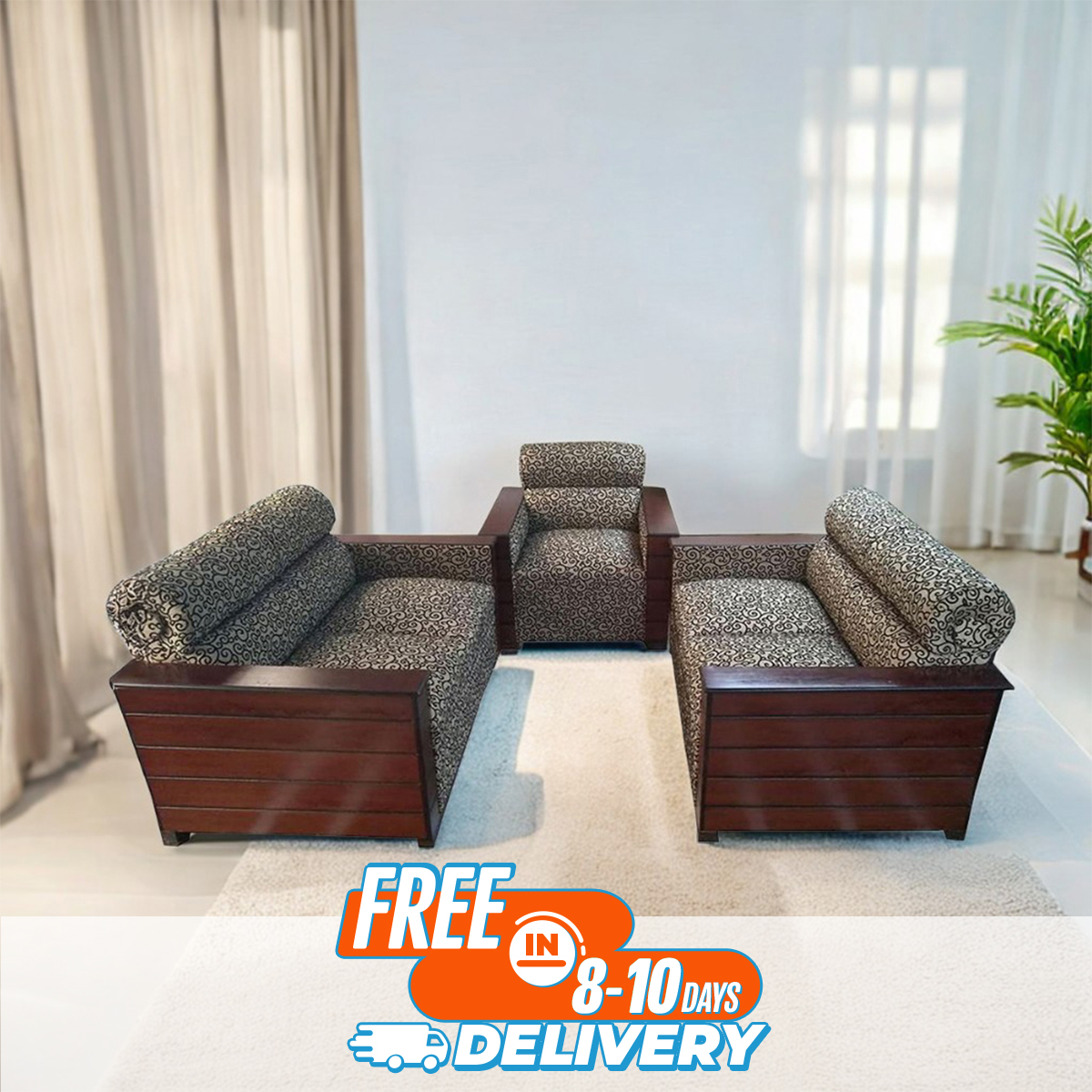 Unique Make - Sofa S-1020 Malaysian processes without center table box, 2 + 2 + 1 - Innovative Design - Expression of Yourself