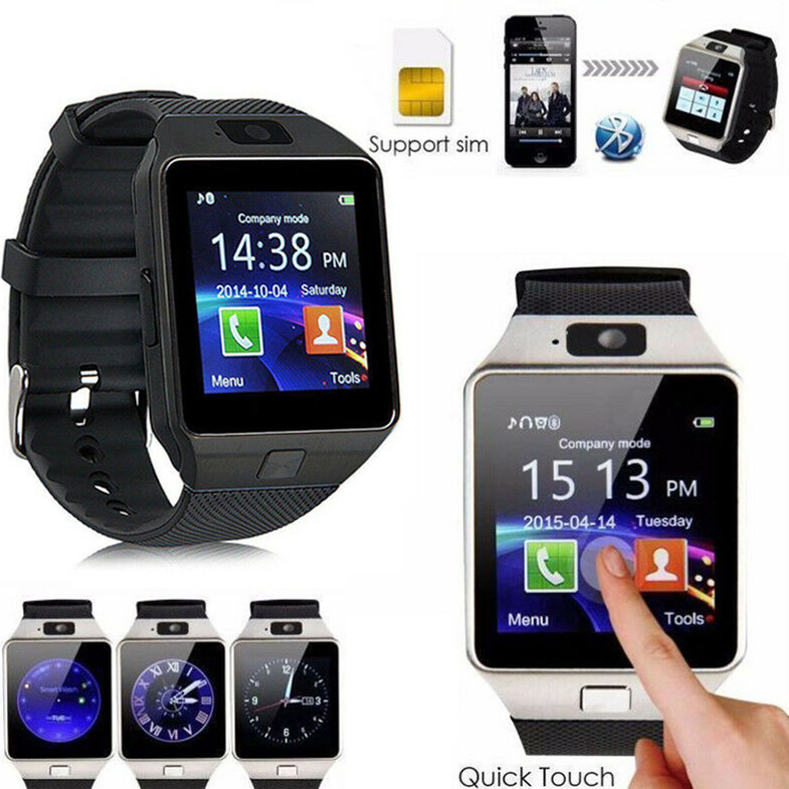ZEPAD DZ09 Smart Watch Android Sim Card Slot Smartwatch with TF Card Camera. 
