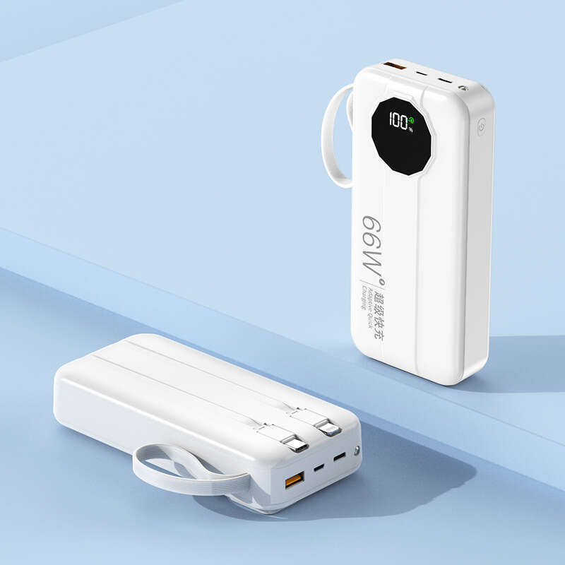 3C certified 20000mAh large capacity PD20W super fast charging portable with built-in dual line power bank. 