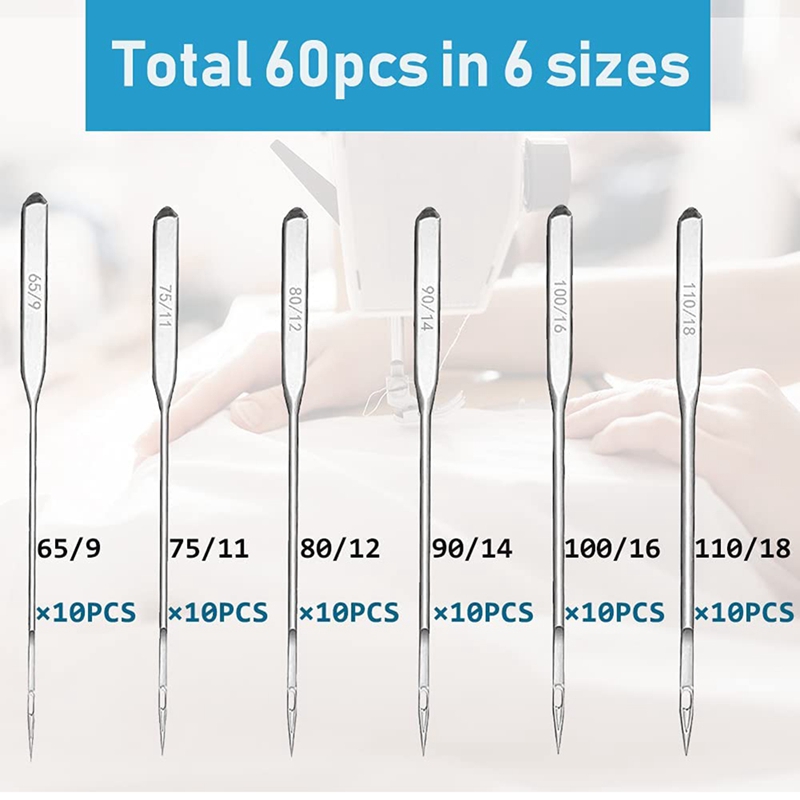 Sewing Machine Needles, 60Pcs Universal Ballpoint Sewing Machine