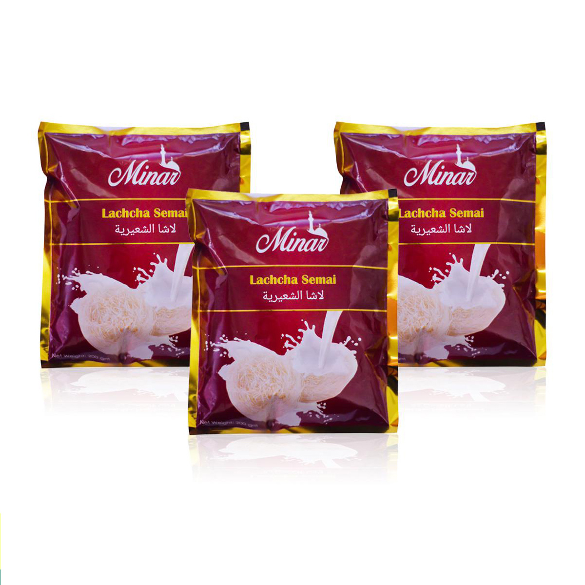 Minar Lachcha Semai- 200 Gm Each Packet- 3 Packets Semai-By Gq Foods Ltd.