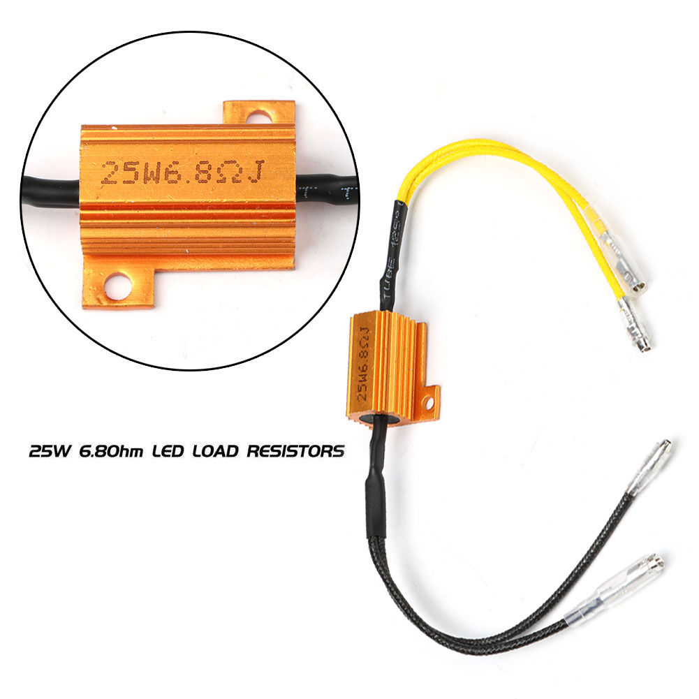 FG 1Pair 25W 6.8Ohm Moto Resistance Power Resistor Load Decoding Resistor for LED Mini Turn Signal Flash Light Repairing Parts. 