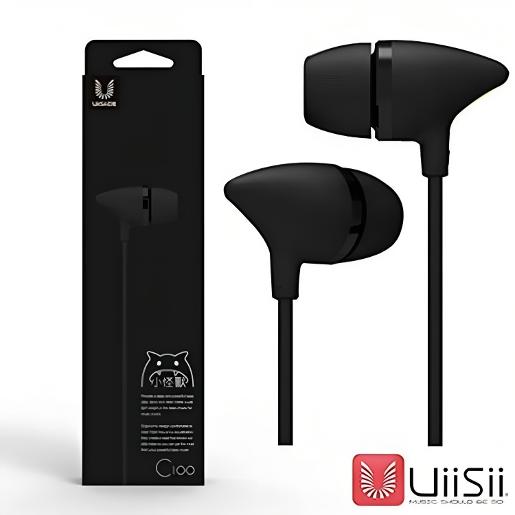 Uiisii C100 Super Bass Stereo In Ear Headphone pure stereo earphone- Black/White