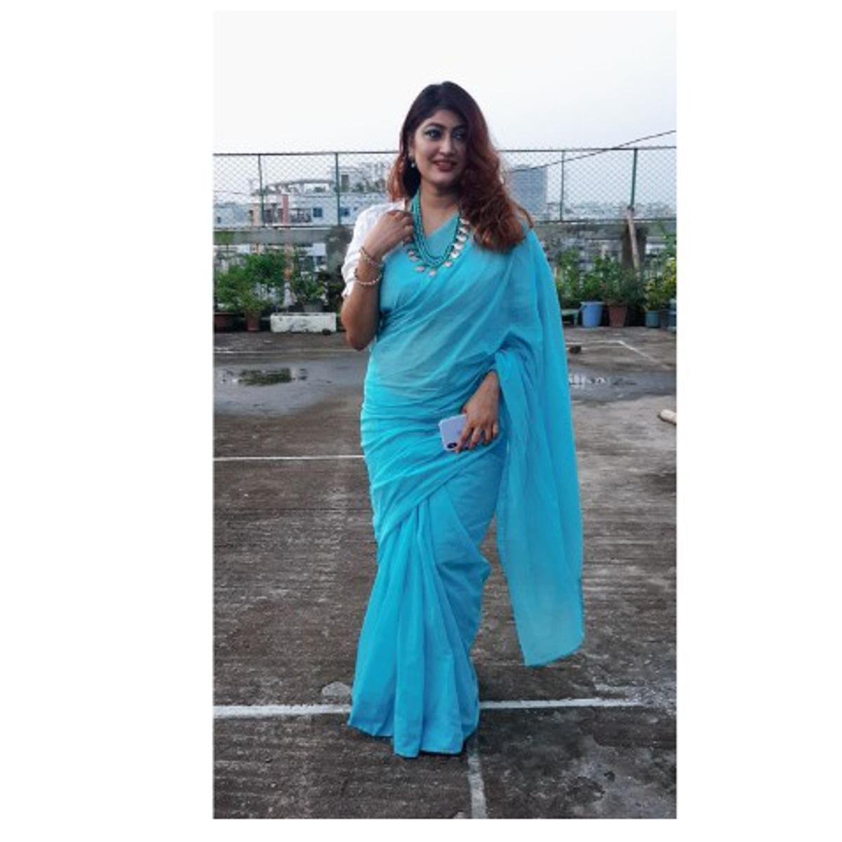 Trendy Collection with Elegant Style Flat Muslin Than Saree For Women