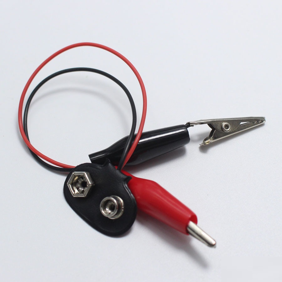 9v Battery Snap with Alligator Clips, 5PCS 9v Battery Connector to Dual Alligator Clips Cable. 