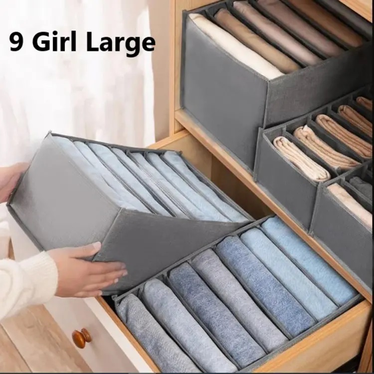 Cloth Organizer Box 9 Grid Closet Storage drawer divider storage