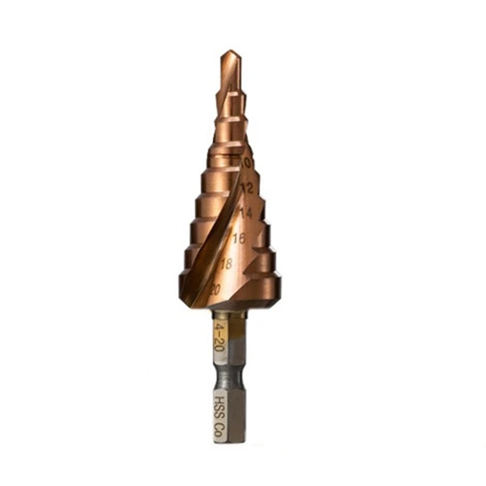 Durable M35 5% Cobalt Step Drill Bit Hex Shank Spiral Groove Drill Perforator Multiple Hole 4-12mm/20mm/32mm Stepped Drill Bits Hole Cutter Tool. 