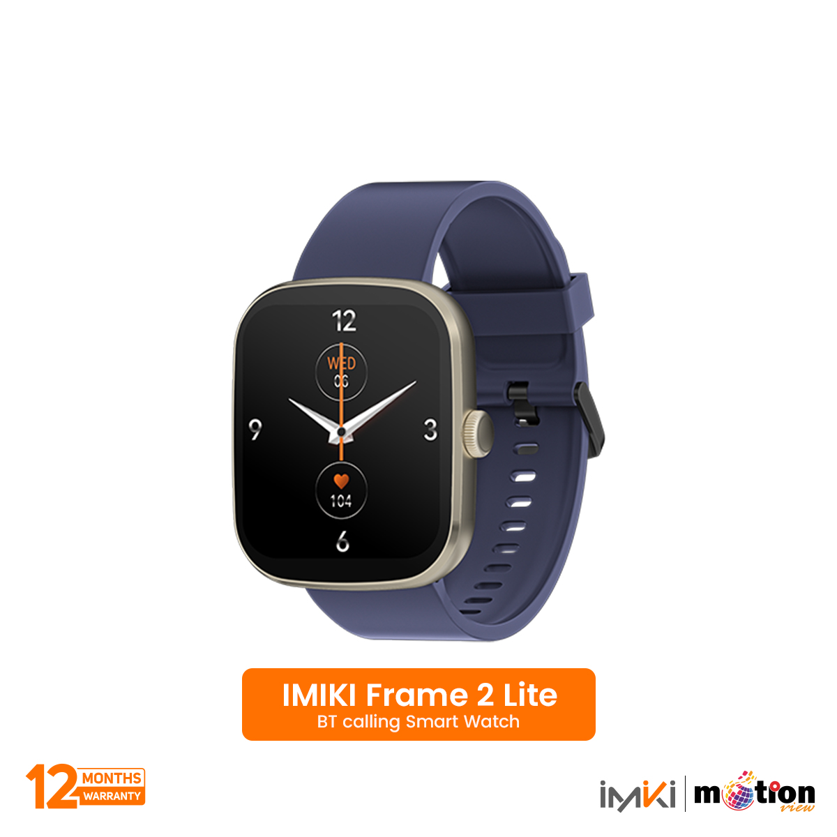 IMIKI Frame 2 Lite 2.5D ultra-thin Screen BT Calling Smart Watch. 