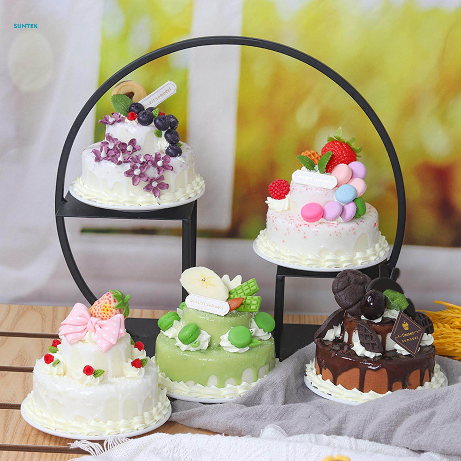 Fake Cake for Display, Artificial Cake Model Decoration Kitchen Photography Props. 