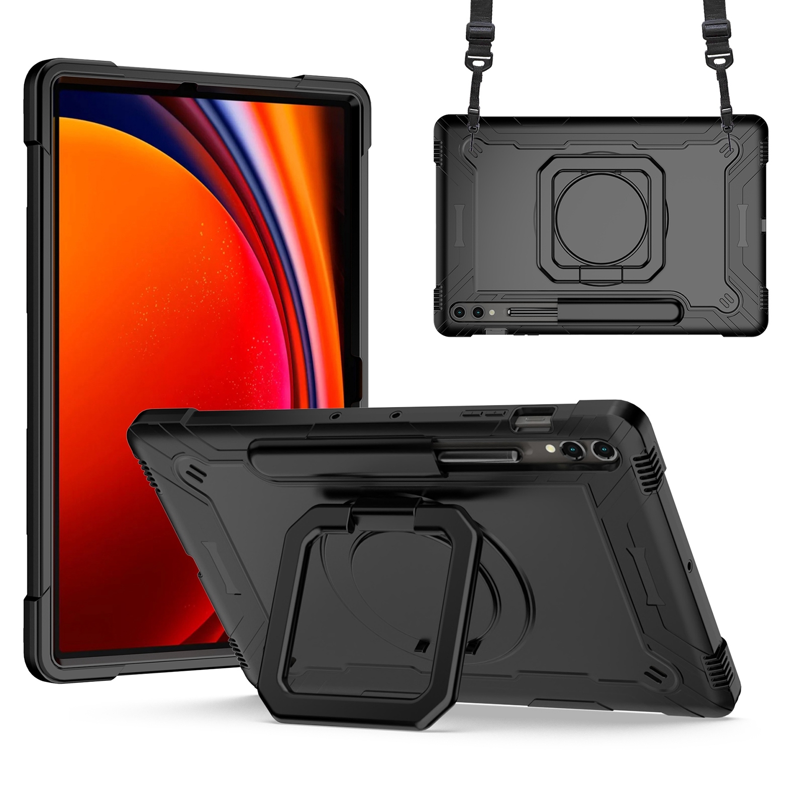 Handle Robot Silicone Hybrid PC Tablet Case For Samsung Galaxy Tab S9 FE+ / S9+