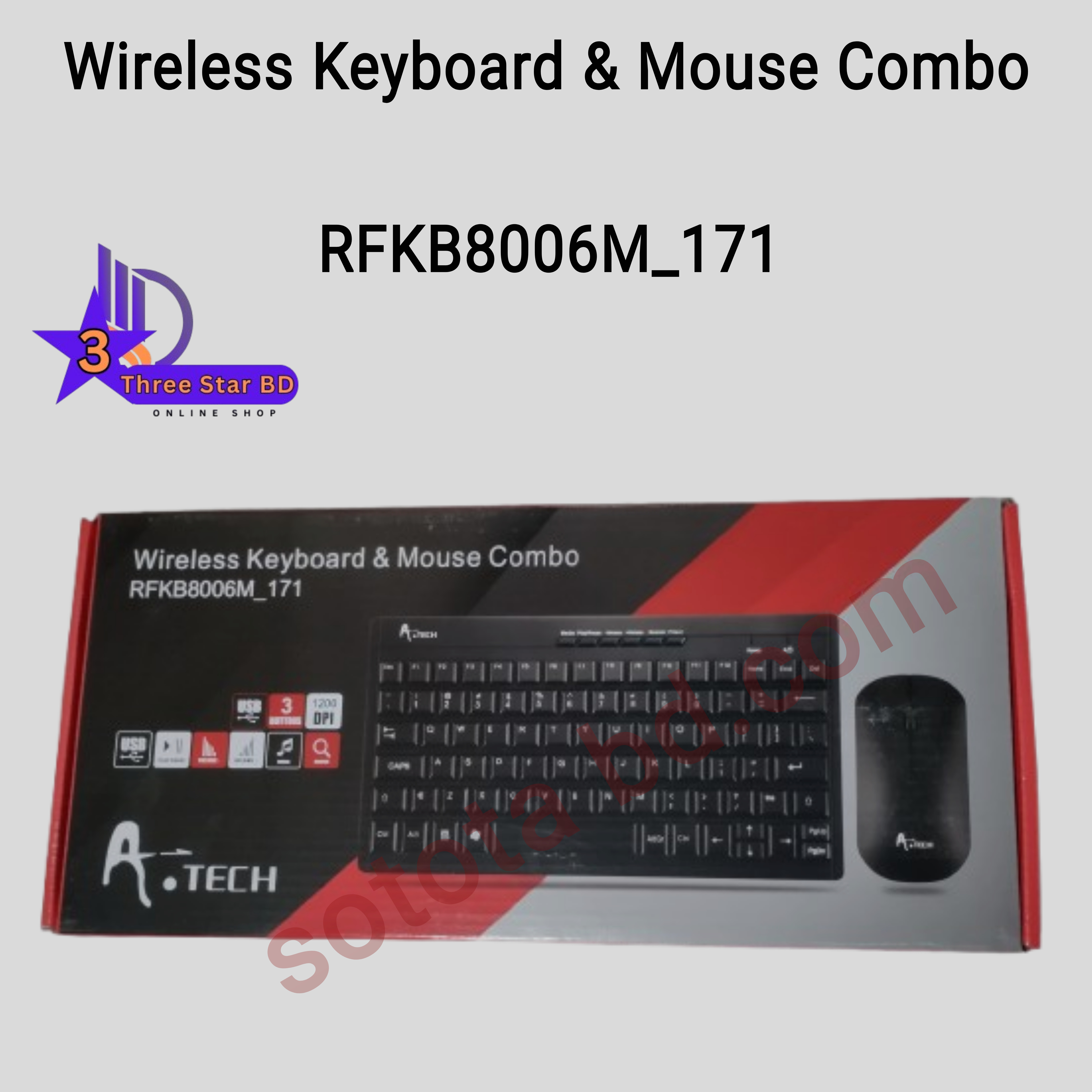 Mouse Keyboard / A.Tech RFKB8006M_171 Wireless Multi Midia Mini Keyboard Mouse