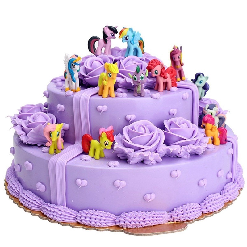 My Little Pony Figures Toys Mini Unicorn Fluttershy Rainbow Dash 12PC Bundle Set. 