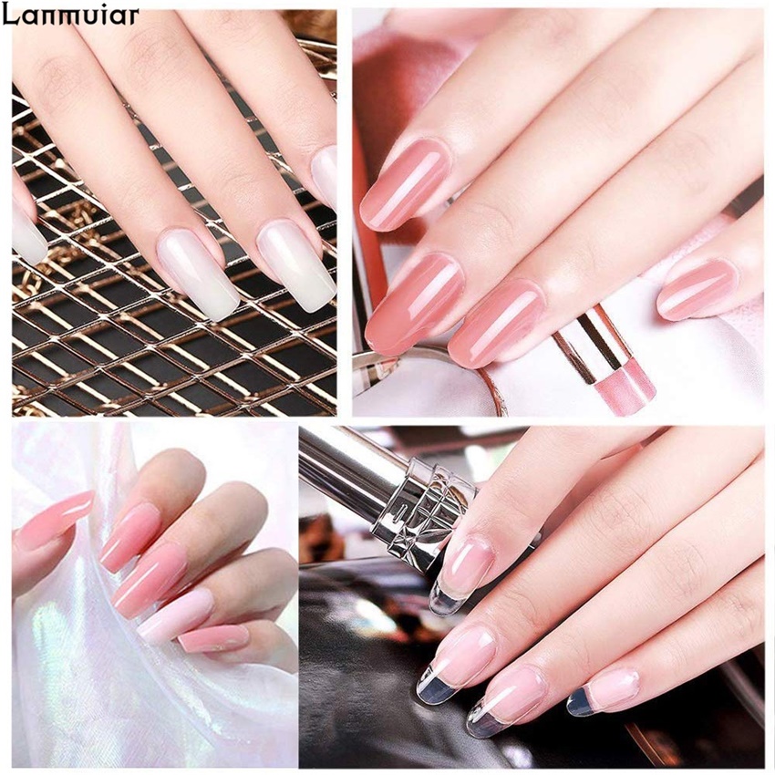 Lanmuiar 11pcs set 3 Color Polygel Nail Kit Nail Builder Kit Nail Extension Kit with UV Lamp Top Coat Base Coat All-in-One for Nail Starter Different Nail Art Ideas DIY Home Manicure. 