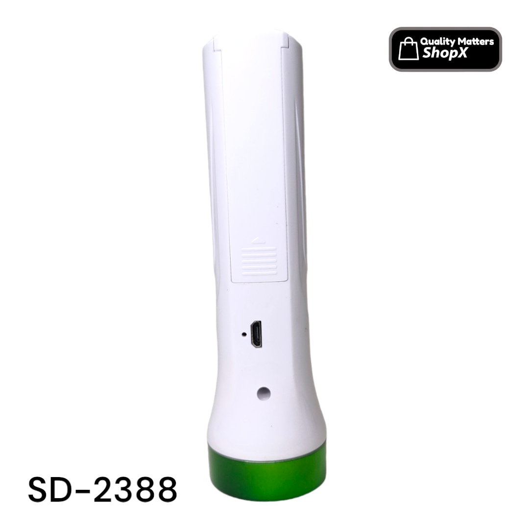 Torch Light SD-2388 Rechargeable 2 In 1 LED COB 500mAh Removable Battery. 