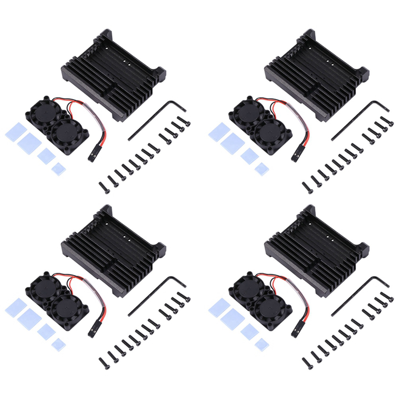 for Raspberry Pi 4 Case-4 x radiator
4 x set of mounting screws-black. 